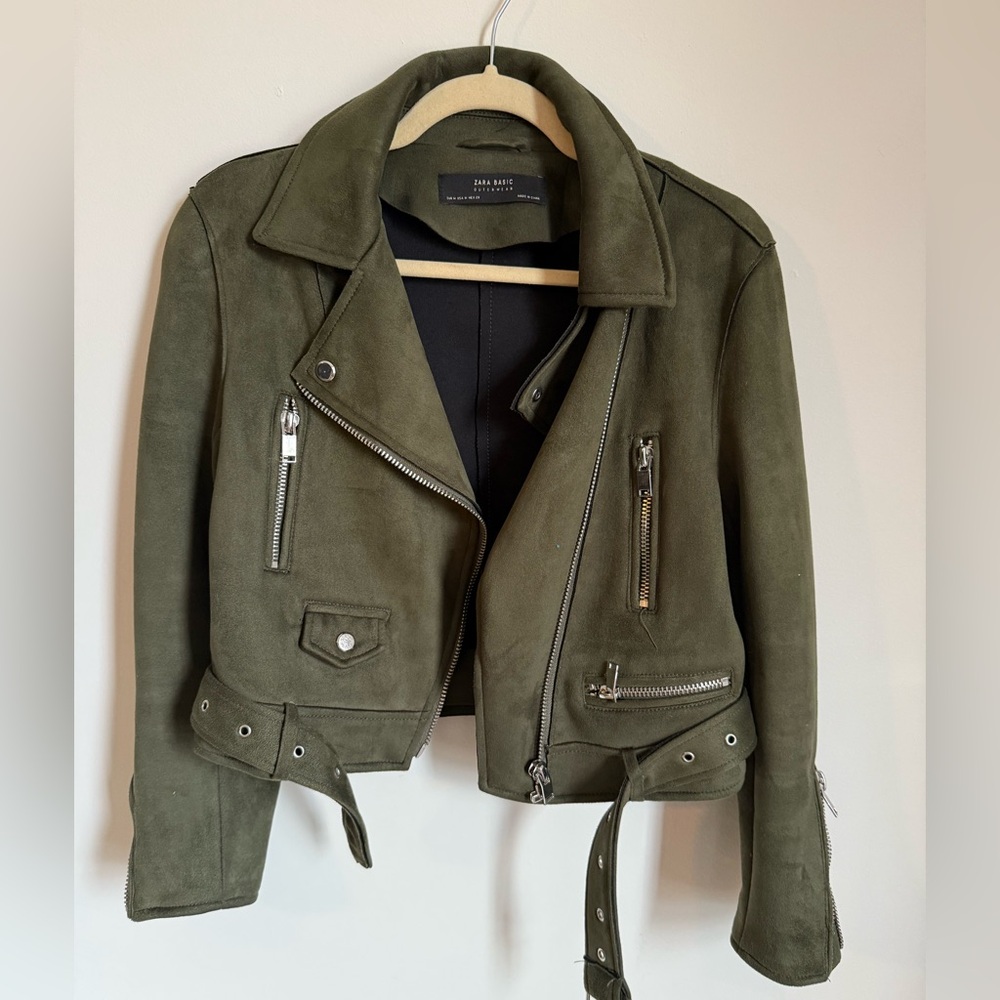 Zara faux suede moto jacket